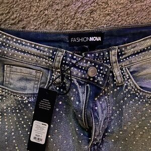 Fashion Nova Sparkling Blue Jeans
